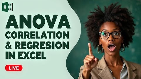 Master ANOVA, Correlation & Regression in Excel | Live Data Analysis Training