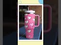 Rose Red Valentines Heart Printed Cup with Handle 40oz