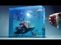 How to make deep sea fish and hammerhead sharks diorama  polymer clay  epoxy resin