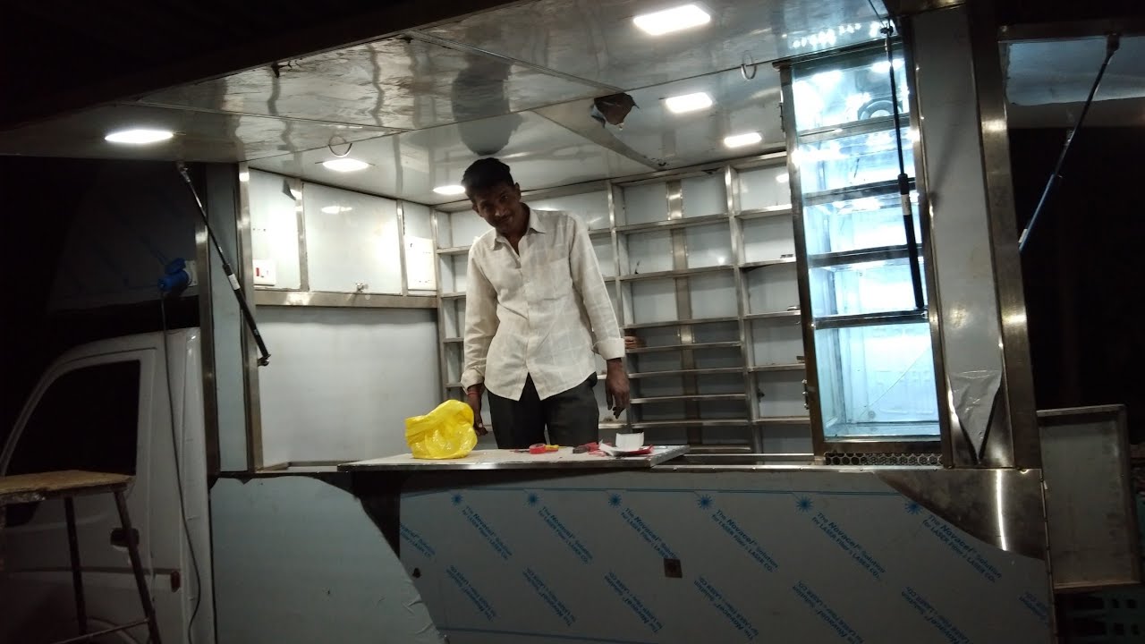 Stainless steel food truck modify in paan shop 9371548088 YouTube