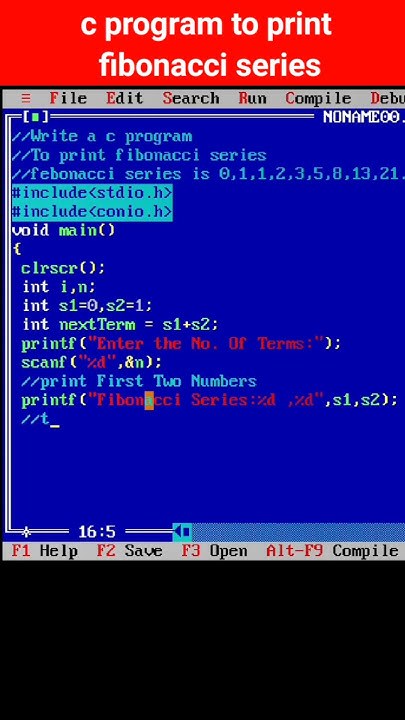 C program to print fibonacci series #csmarathicoaching - YouTube