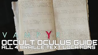 Vampyr ALL BRAILLE TEXT LOCATIONS (Occult Oculus Side Quest Guide) - YouTube