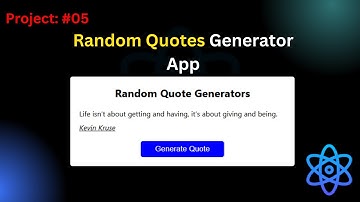 Project #05: Build Random Quotes Generator  APP Using React JS
