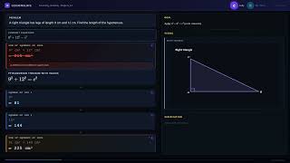 LessonSlate Geometry · Similarity · A right triangle has legs of length 9…
