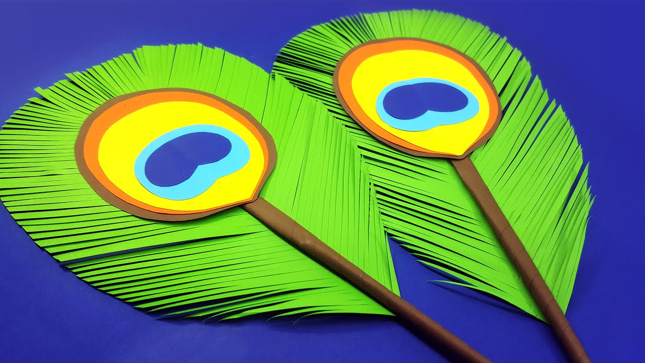 Peacock Feather craft with Paper  Easy Paper Crafts for Kids 