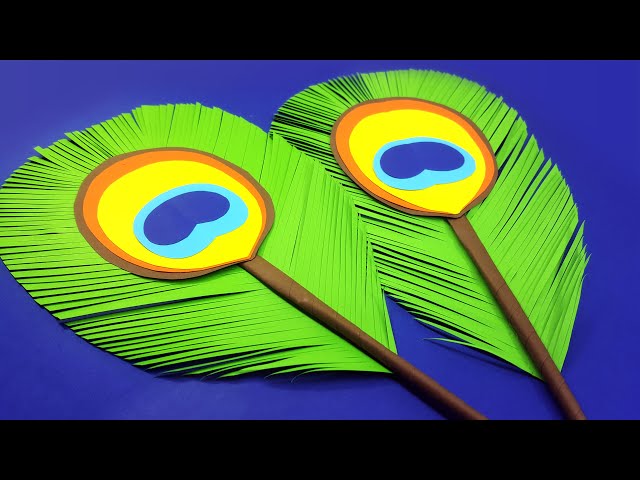 Peacock Feather craft with Paper  Easy Paper Crafts for Kids 