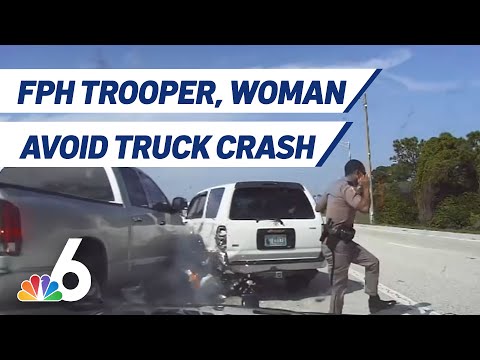 FHP Trooper, Woman Avoid Crash in Palm Beach County