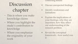 Results, Discussion Conclusion chapters