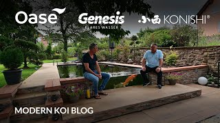 Modern Koi Blog #5548 - Tobias' Genesis PE-Teich mit Panoramascheibe und Kirschbaum