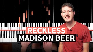 Video thumbnail of "Reckless - Madison Beer - PIANO TUTORIAL (accompaniment with chords)"