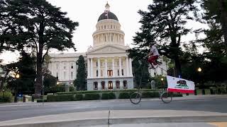 Ridiculously Tall Bike Cruising Past California's Capitol