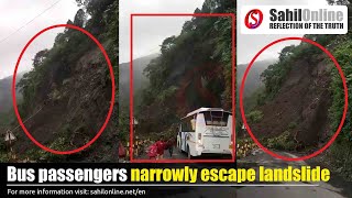 Bus passengers narrowly escape landslide in Nainital | Uttarakhand