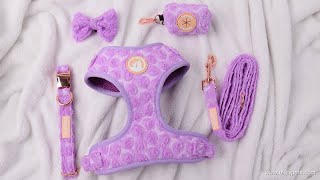 OKEYPETS Custom Flower Crochet Dog Harness Set Dog Collar Dog Leash