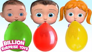 Teach Colors with Balloons Song - BillionSurpriseToys Nursery Rhymes, Kids Songs chords