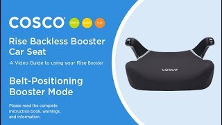 Rise Backless Booster Car Seat - Installation Video