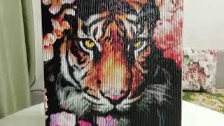 Потрясающий тигр в цветах от Артемания Алмазная мозаика #алмазнаямозаика #diamondpainting #diy #asmr