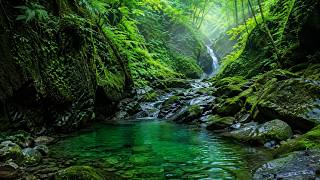24/7 Peaceful Forest Stream 💚 Soft Piano for Deep Relaxation & Healing