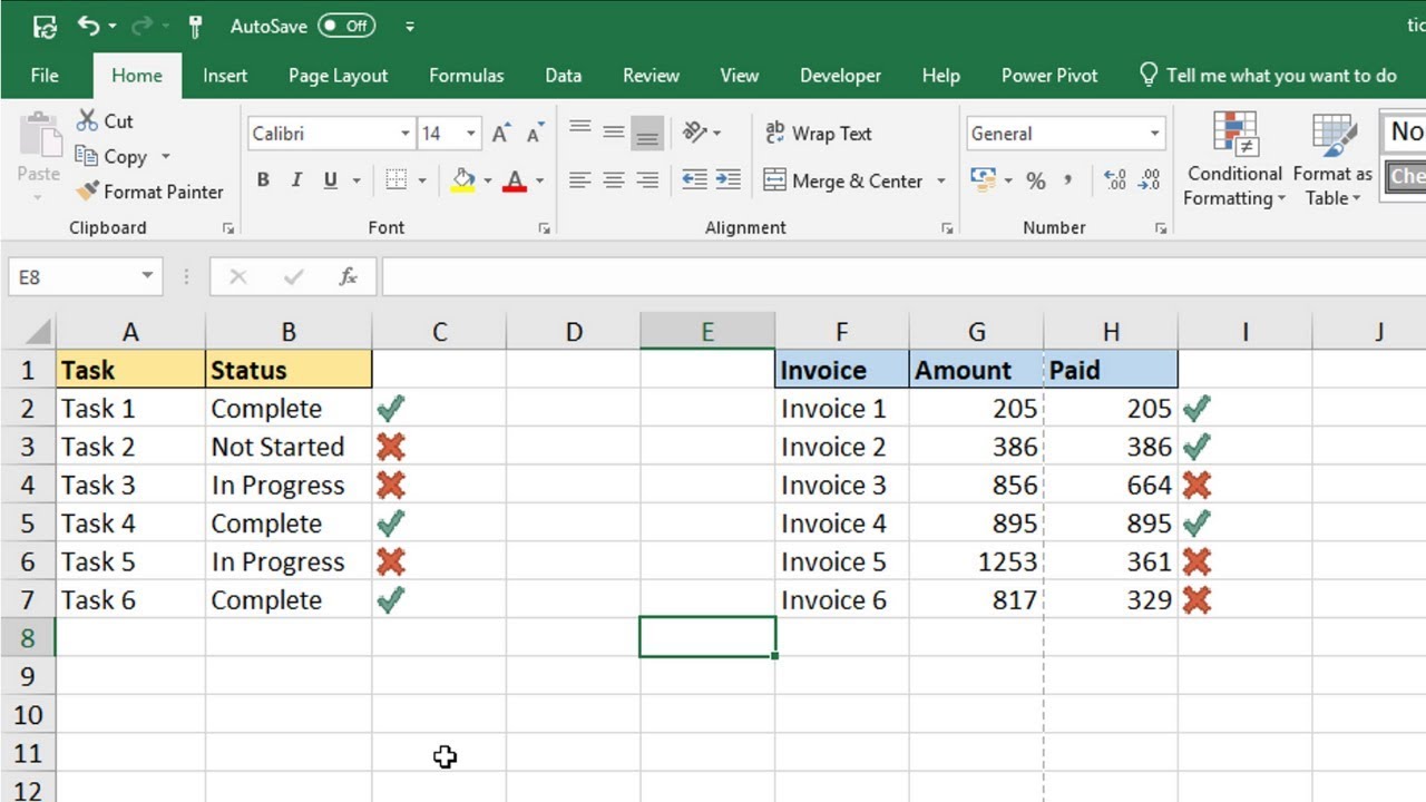 How to Insert a Check Mark