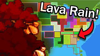 Every Minute Lava Clouds fly over a Random State! | WorldBox