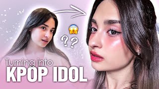 K-POP IDOL MAKEUP 💕 | превращаюсь в к-поп айдола, макияж на съёмку (ENG)