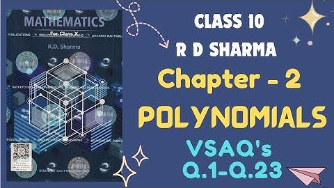 RD Sharma Solutions Class 10 Maths 2.Polynomials VSAQS | 2025-2026 #rdsharma #class10 #mathclass10