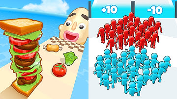 Sandwich Runner vs Join And Clash - Gameplay Walkthrough All Levels Max Android IOS Mobile Games