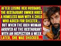 A restaurant owner hired a homeless man with a child but a week later she was shocked life story