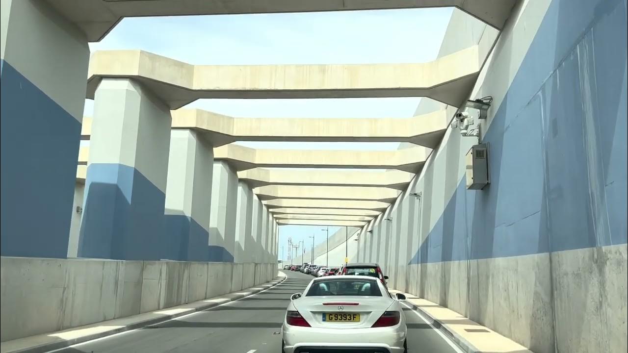 Gibraltar Airport Tunnel, Drive Through in Heavy Traffic, 2023 YouTube