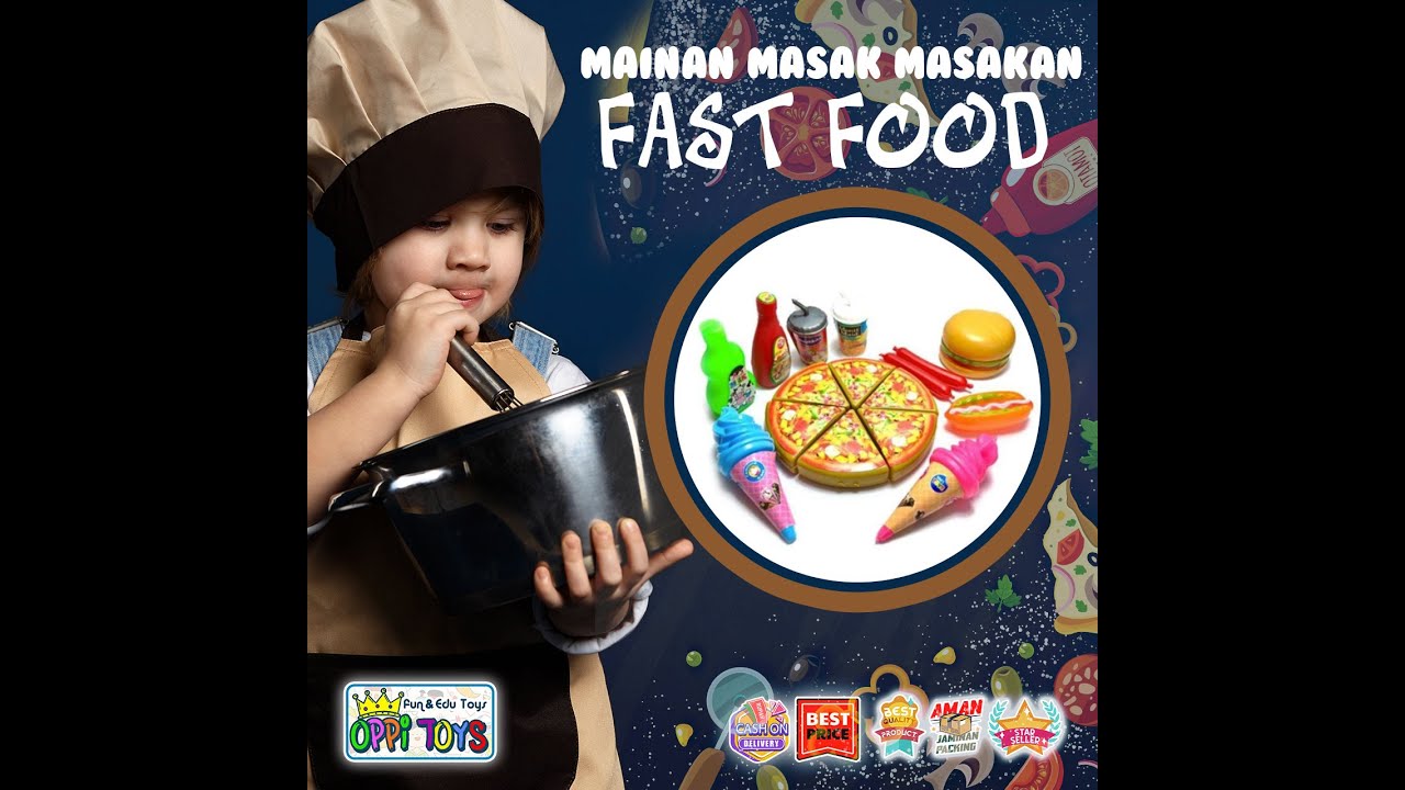 Mainan Pizza Potong Set-Mainan Pizza Fast Food B611-Mainan Masak Masakan Fast Food 