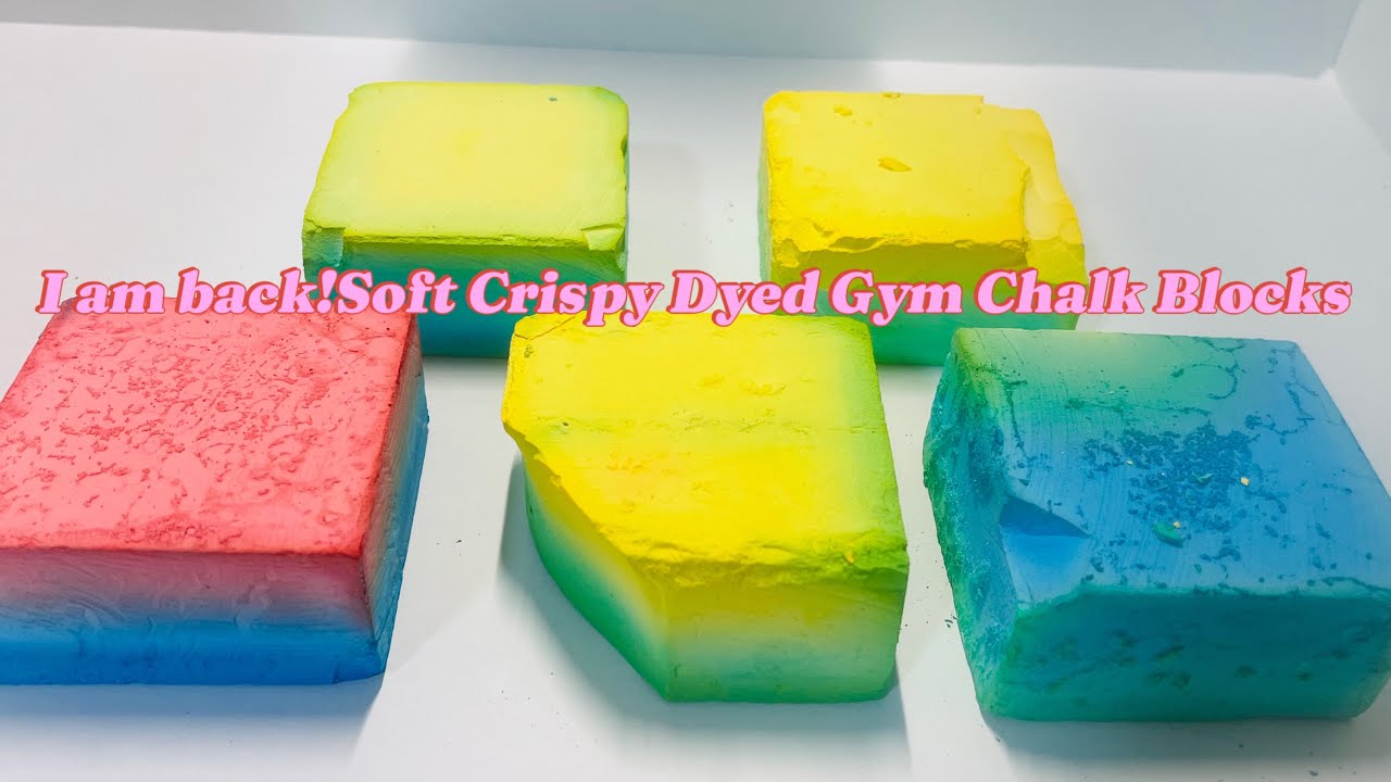 Crispy Soft Dyed Gym Chalk Blocks/Relaxing Sounds - YouTube