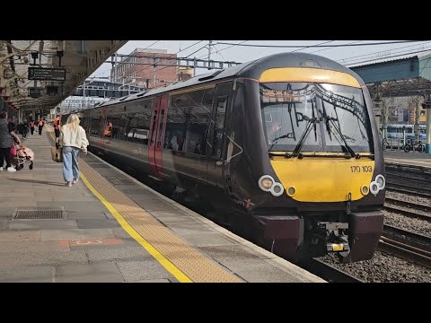 CrossCountry Trains 170103 departing Newport (South Wales) on 21st March 2025