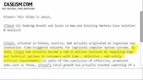 TTTech (A) Seeking Growth and Scale in New and Existing Markets  Case Solution & Analysis
