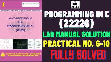MSBTE Lab Manual | PIC 22226 | Programming in C Manual Answers (22226) | Solved Manual for PIC 22226