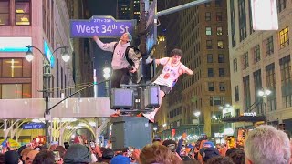 SHEER CHAOS IN NYC! | Knicks Fan SHUT DOWN Midtown Manhattan
