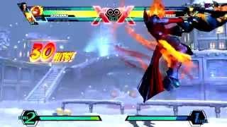 UMVC3 Dormammu Solo corner grab combo to Wolverine