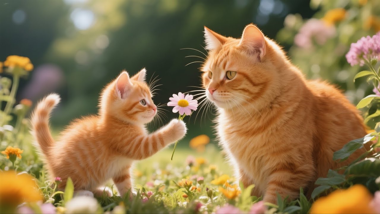 Orange Cat Mother Cooks Fried Rice & Plays in the Park