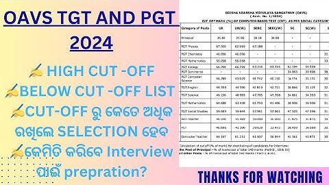 OAVS -2024 / HIGH CUT-OFF / INTERVIEW PREPARATION /