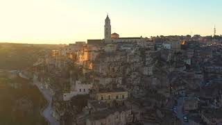 Matera at Sunrise Drone 4K