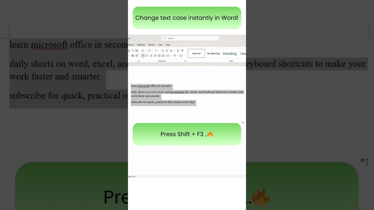 Change Text Case Fast in Word 🔥