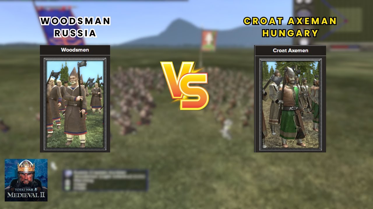 Total War: Medieval II | 1vs1 | woodsman russia vs croat axeman hungary