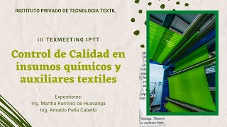 CONTROL DE CALIDAD EN INSUMOS Y AUXILIARES TEXTILES - IPTT