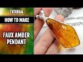 Beginner WIRE Tutorial! How to make Bezel with Flat Wire for Faux Resin Amber cabochon!