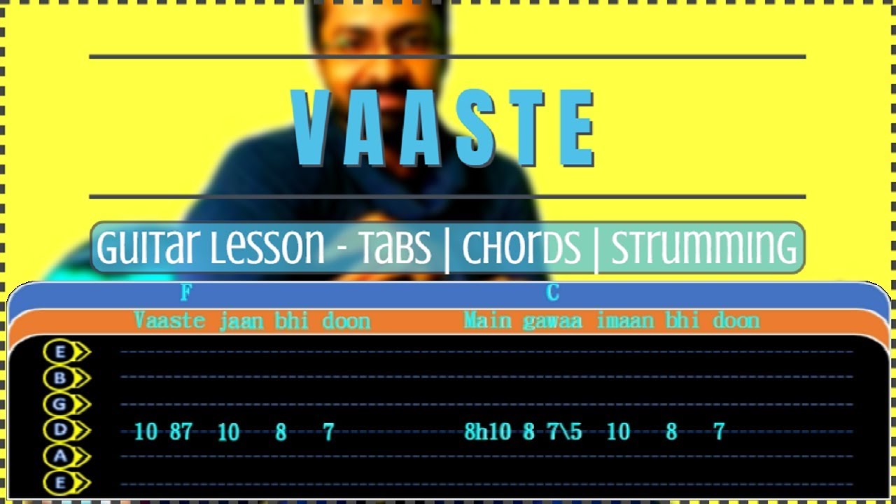 Vaaste Guitar Tabs Lesson | Chords | Strumming | Instrumental Cover | Tutorial | Dhvani Bhanushali
