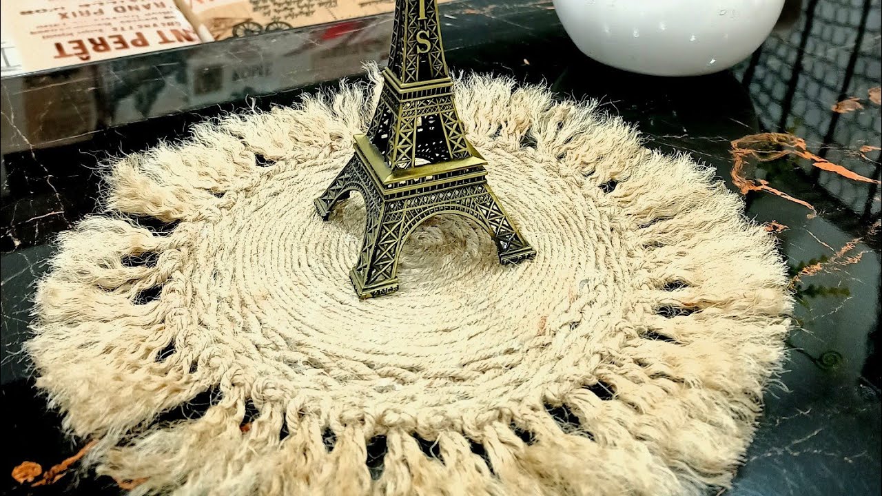 diy easy centre table mat making/jute mat/mat making at home - YouTube