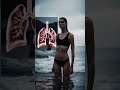 Bold Ocean Mirror Fashion | Surreal Reflection of Lungs #shortsfeed