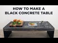 Concrete and Steel Table Stained Black