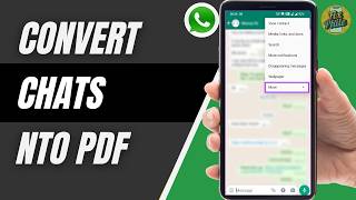 How To Export WhatsApp Chat To PDF 2026 | Save Chat As File Easy
