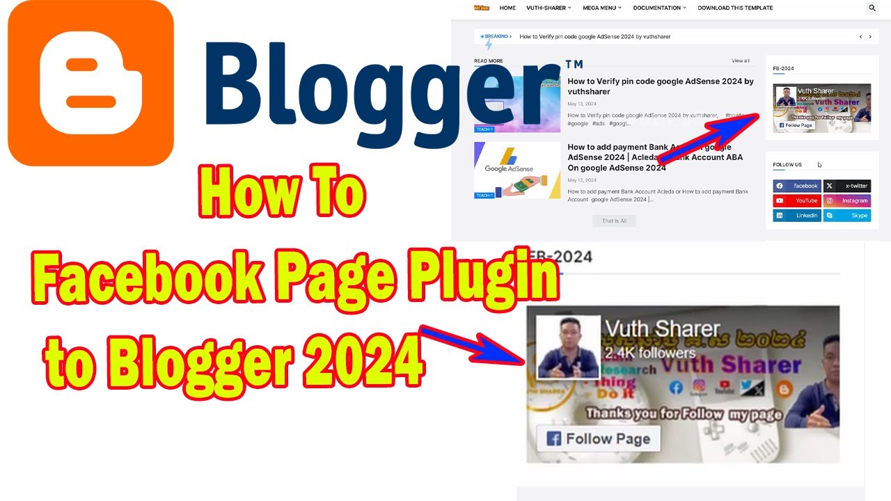 Facebook Page Plugin to Blogger 2024  | How to Add Facebook Plugin by VuthSharer 