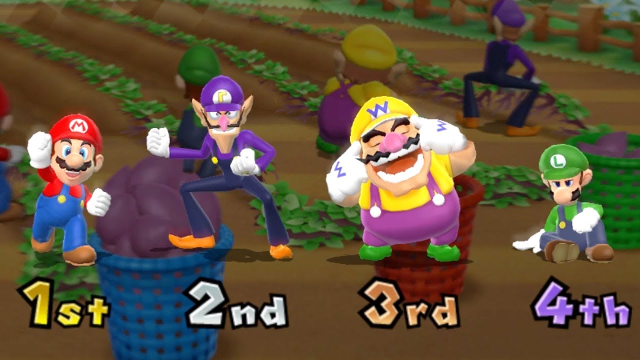 Мини-игры в Mario Party 9 - Марио против Луиджи против Варио против Валуиджи (главный компьютерны...