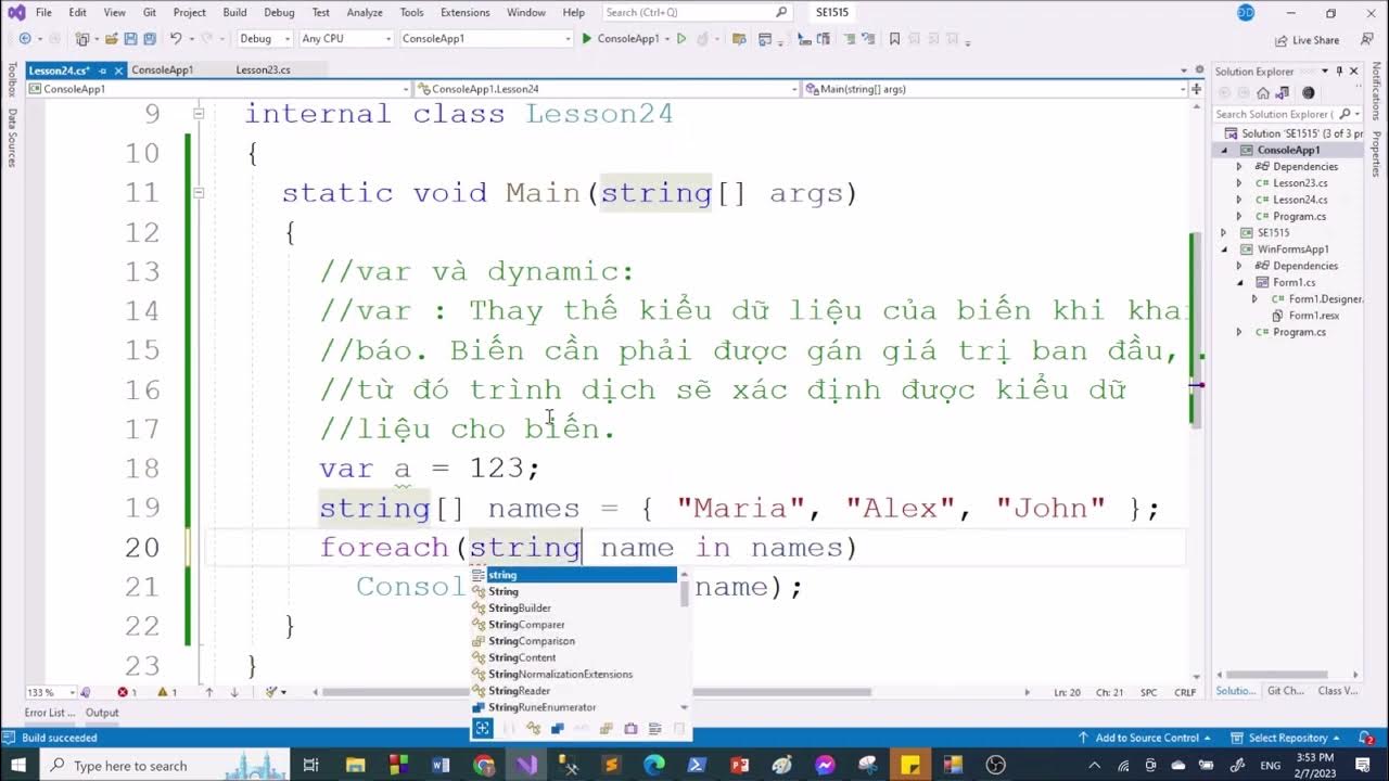 CSE1515 Session 7. Nullable, var, dynamic, Class Generic, Method Generic, Interface Generic